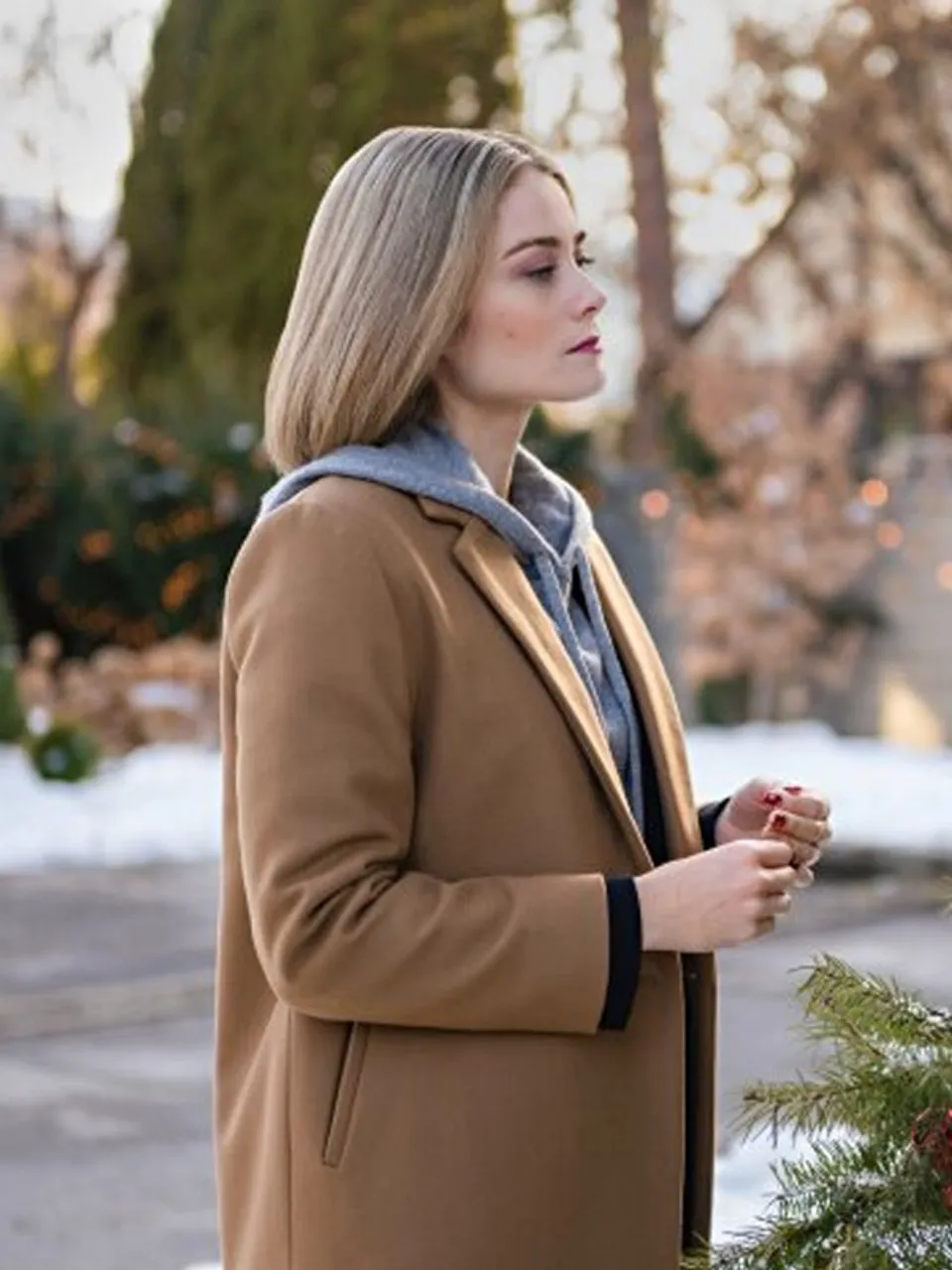 Kim Matula Checkin It Twice Brown Coat