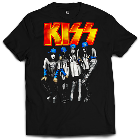 Kiss Dodgers Vintage Mint Black Tee