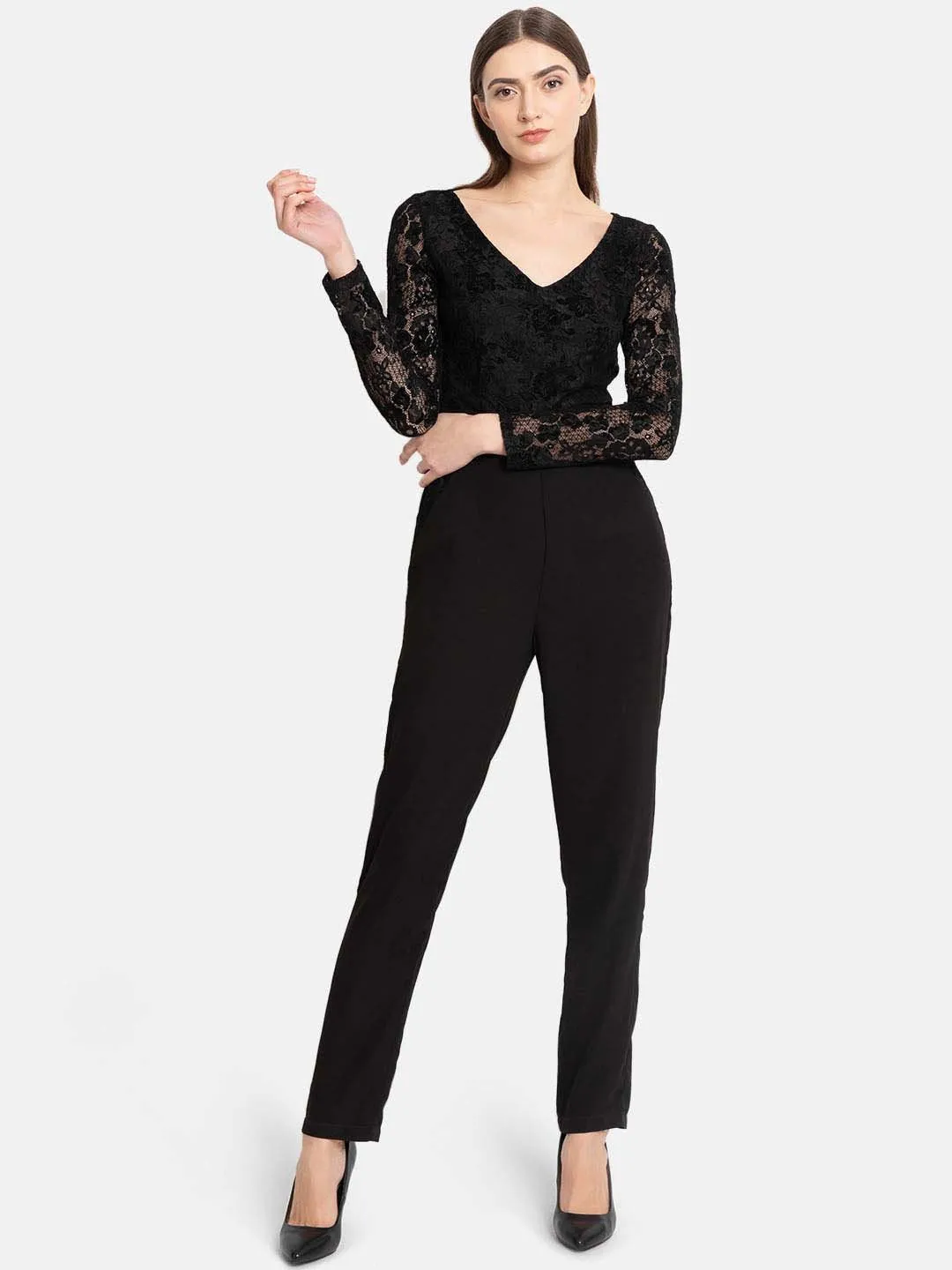 Lace Jumpsuit With Narrow Bottom