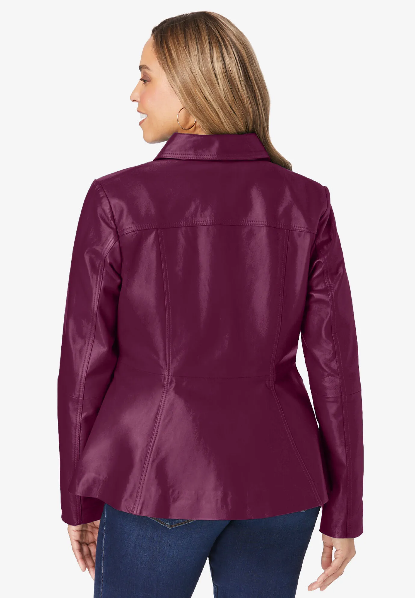 Leather Peplum Jacket