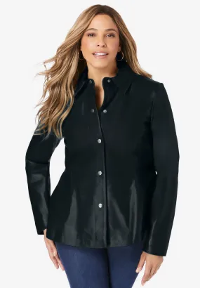 Leather Peplum Jacket