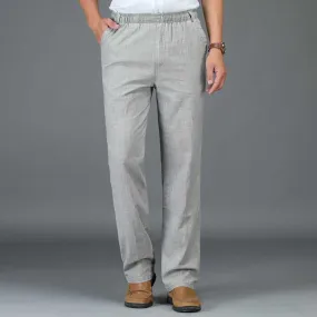 Linen solid color casual pants