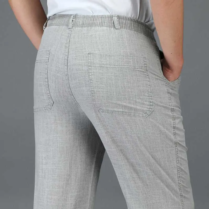 Linen solid color casual pants