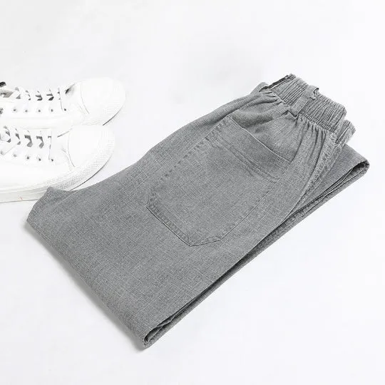 Linen solid color casual pants