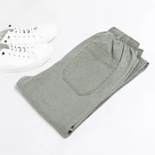 Linen solid color casual pants