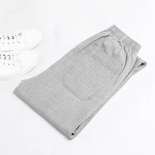 Linen solid color casual pants