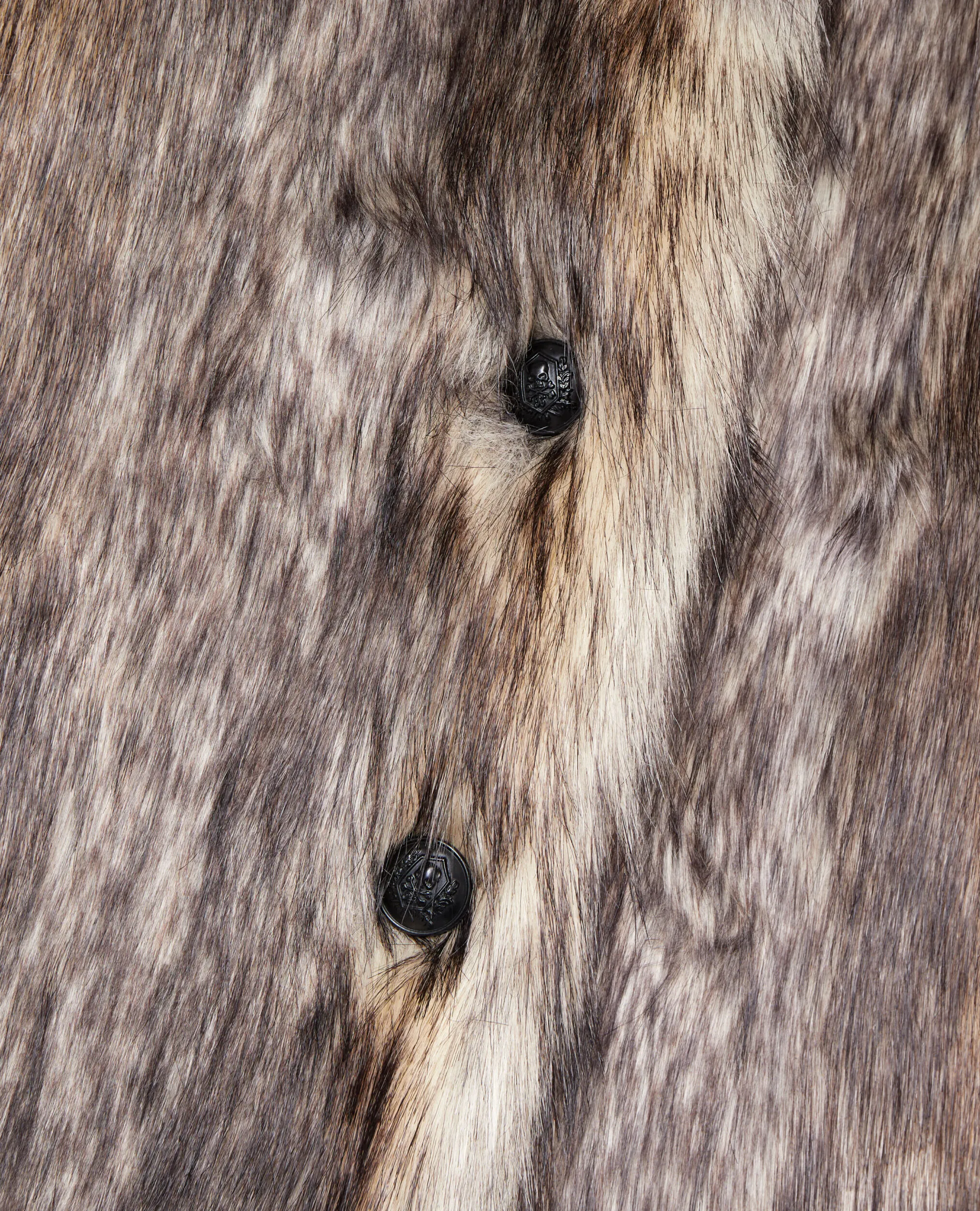 Long beige fur-effect coat