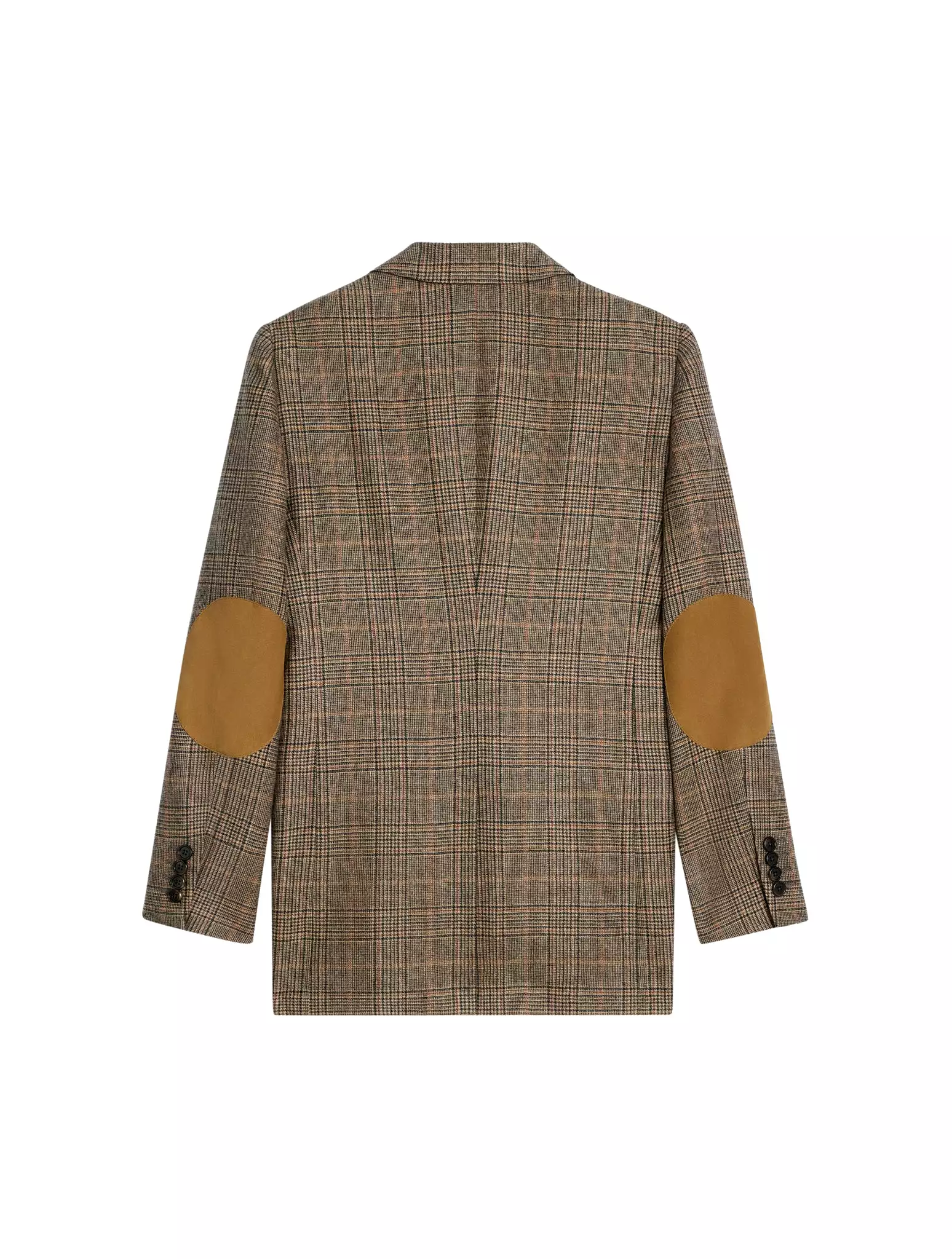 LONG PRINCE OF WALES CASHMERE JACKET CAMEL / HAZELNUT / BLACK