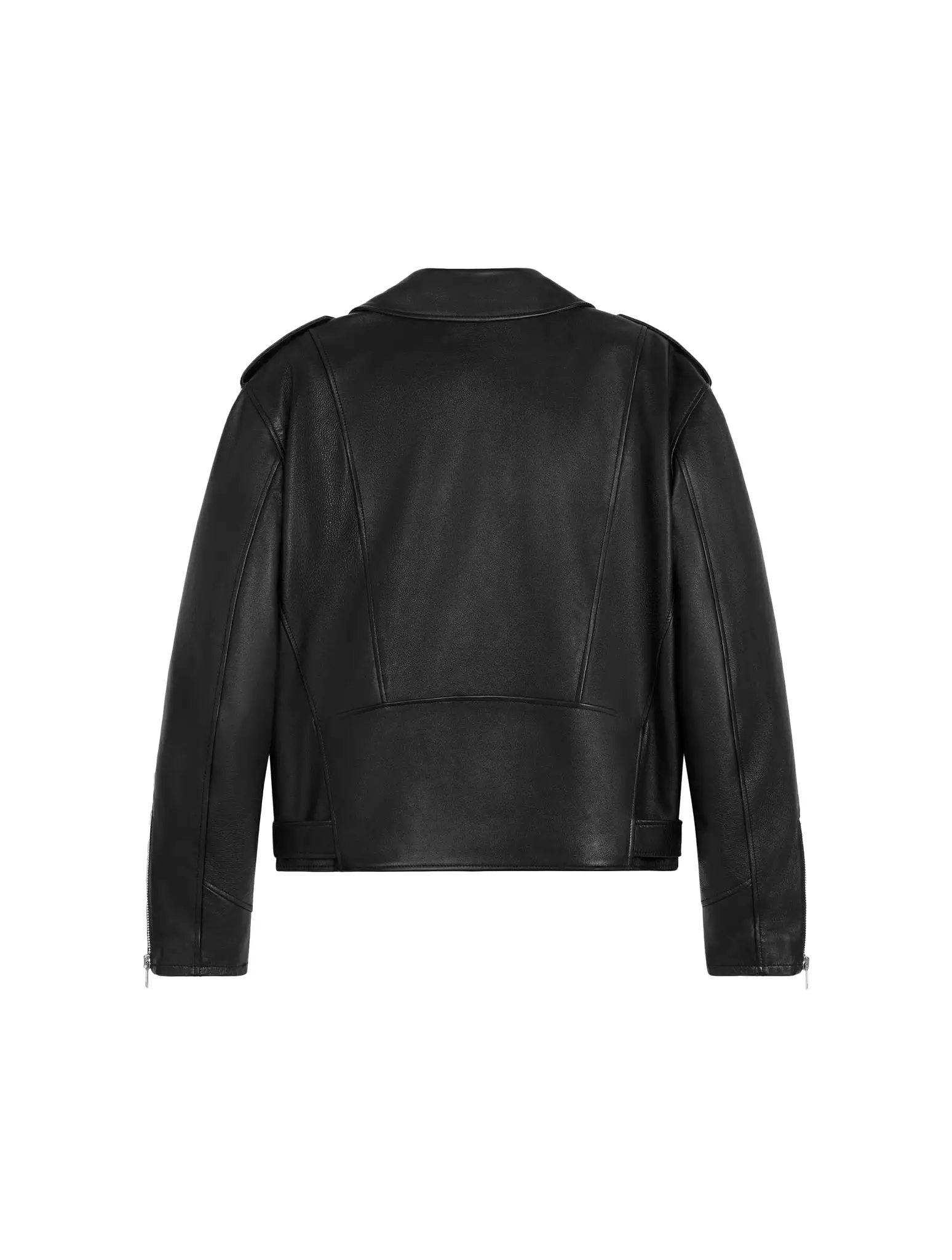 LOOSE BIKER JACKET IN BLACK CALF LEATHER