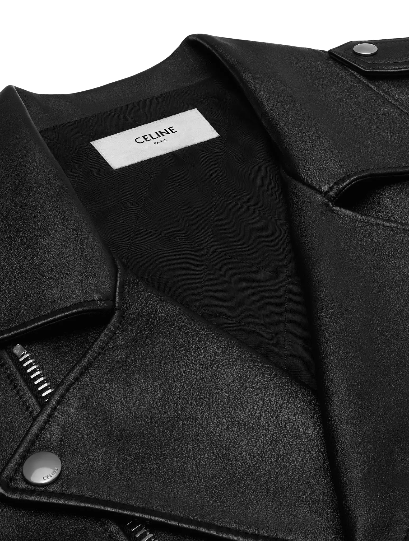 LOOSE BIKER JACKET IN BLACK CALF LEATHER