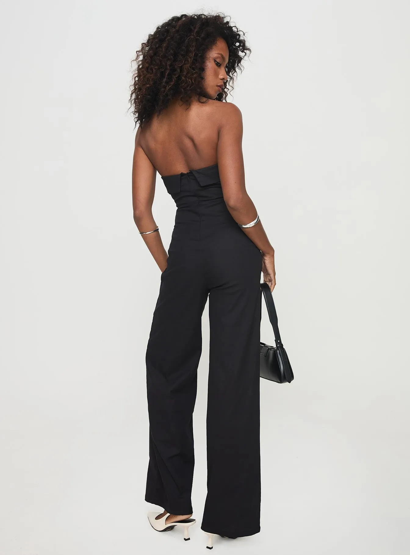 Luster Strapless Jumpsuit Black