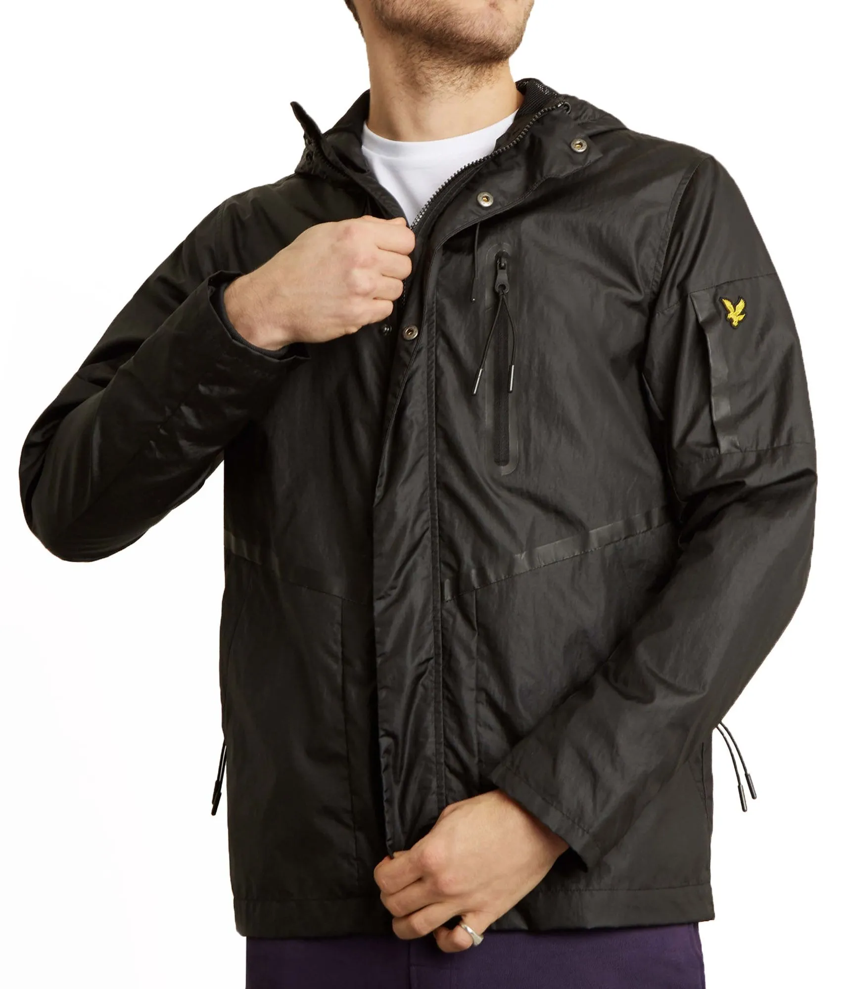 Lyle & Scott Minimal Hooded Zip Through Jacket True Black