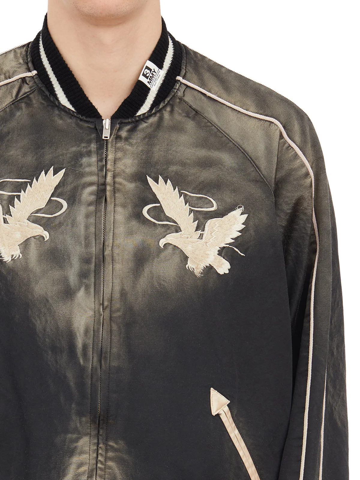 MAISON MIHARA YASUHIRO- Men's Black Bomber Souvenir Jacket for SS24