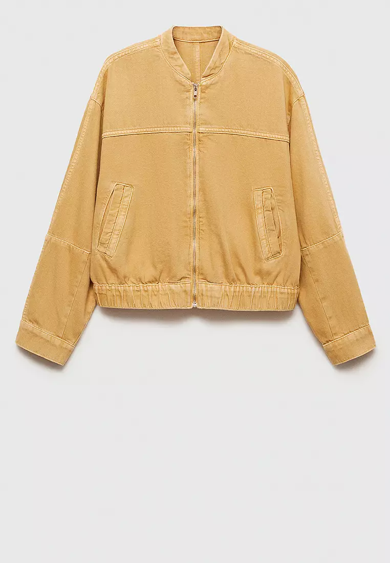 Mango Denim Bomber Jacket