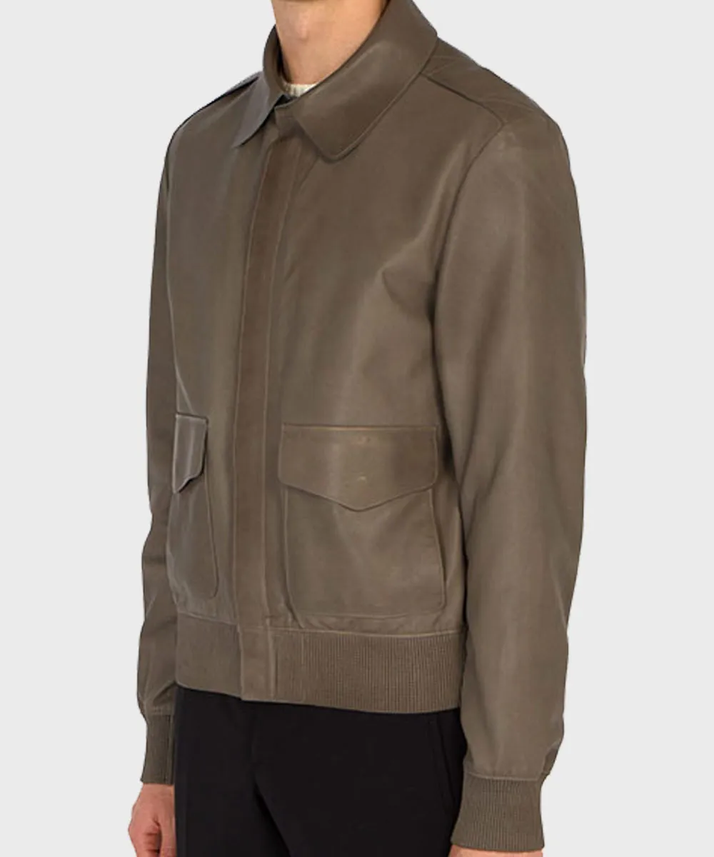 Mens Brown Aviator Bomber Jacket | Bomber Brown Aviator Jacket