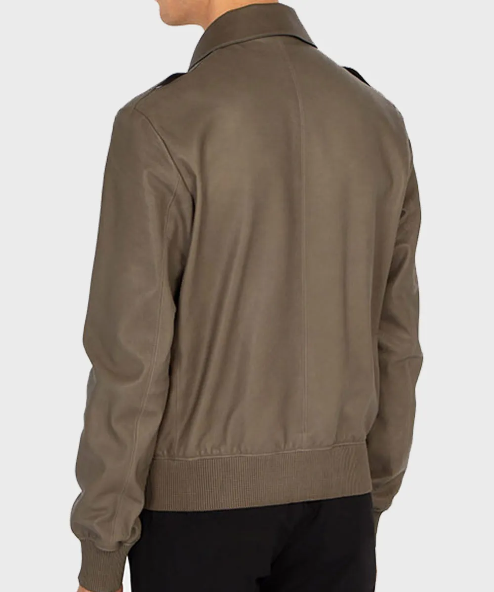 Mens Brown Aviator Bomber Jacket | Bomber Brown Aviator Jacket