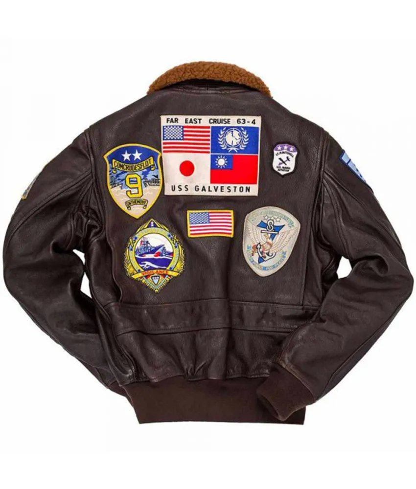 Men's Tom Cruise Top Gun Brown Leather Jacket - TheJacketNation