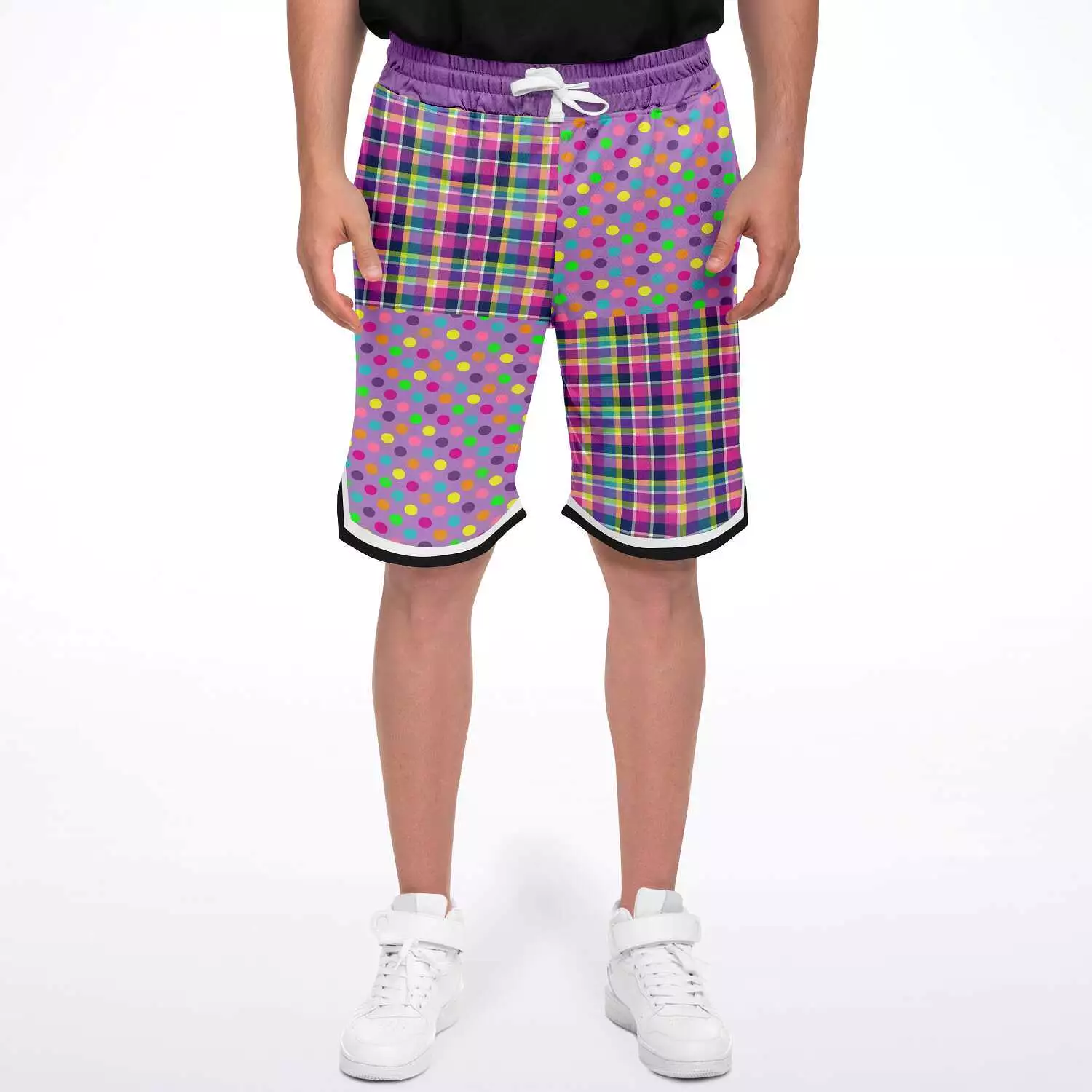 Mercury Retrograde Polka Plaid Basketball Shorts