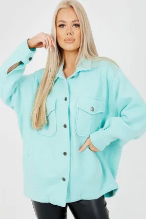 Mint Plain Classic Thick Shirt Jacket Shacket