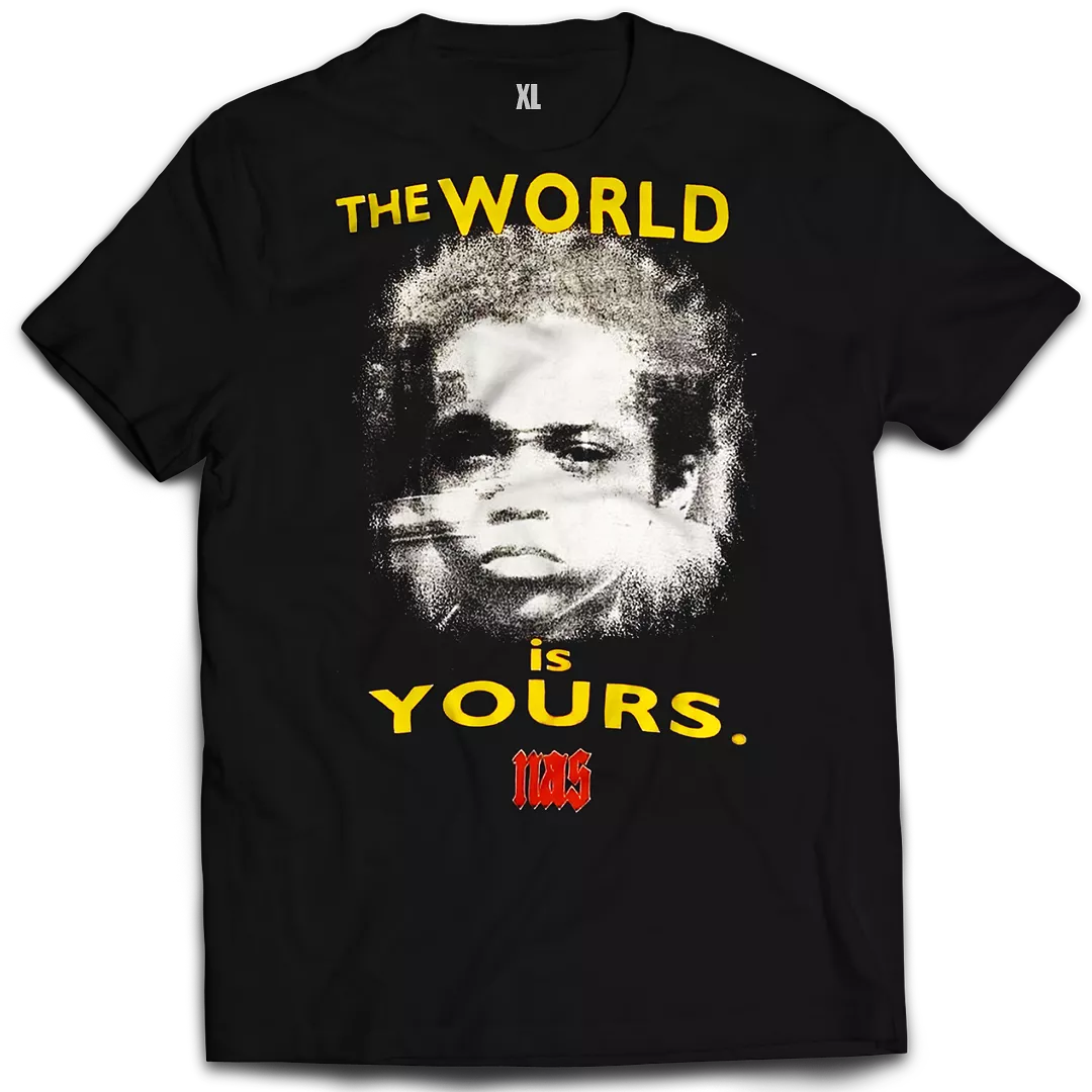 Nas The World is Yours Vintage Mint Black Tee