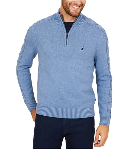 Nautica Mens Cable Sleeve Pullover Sweater