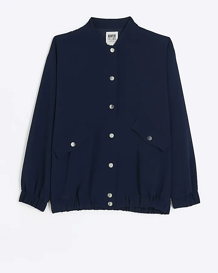 Navy oversized bomber jacket