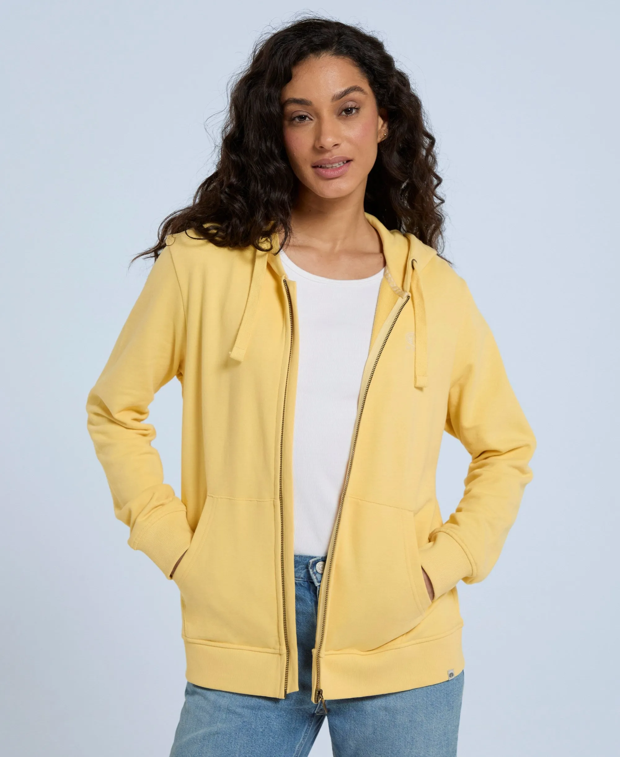 Nikki Womens Zip Hoodie - Pale Yellow