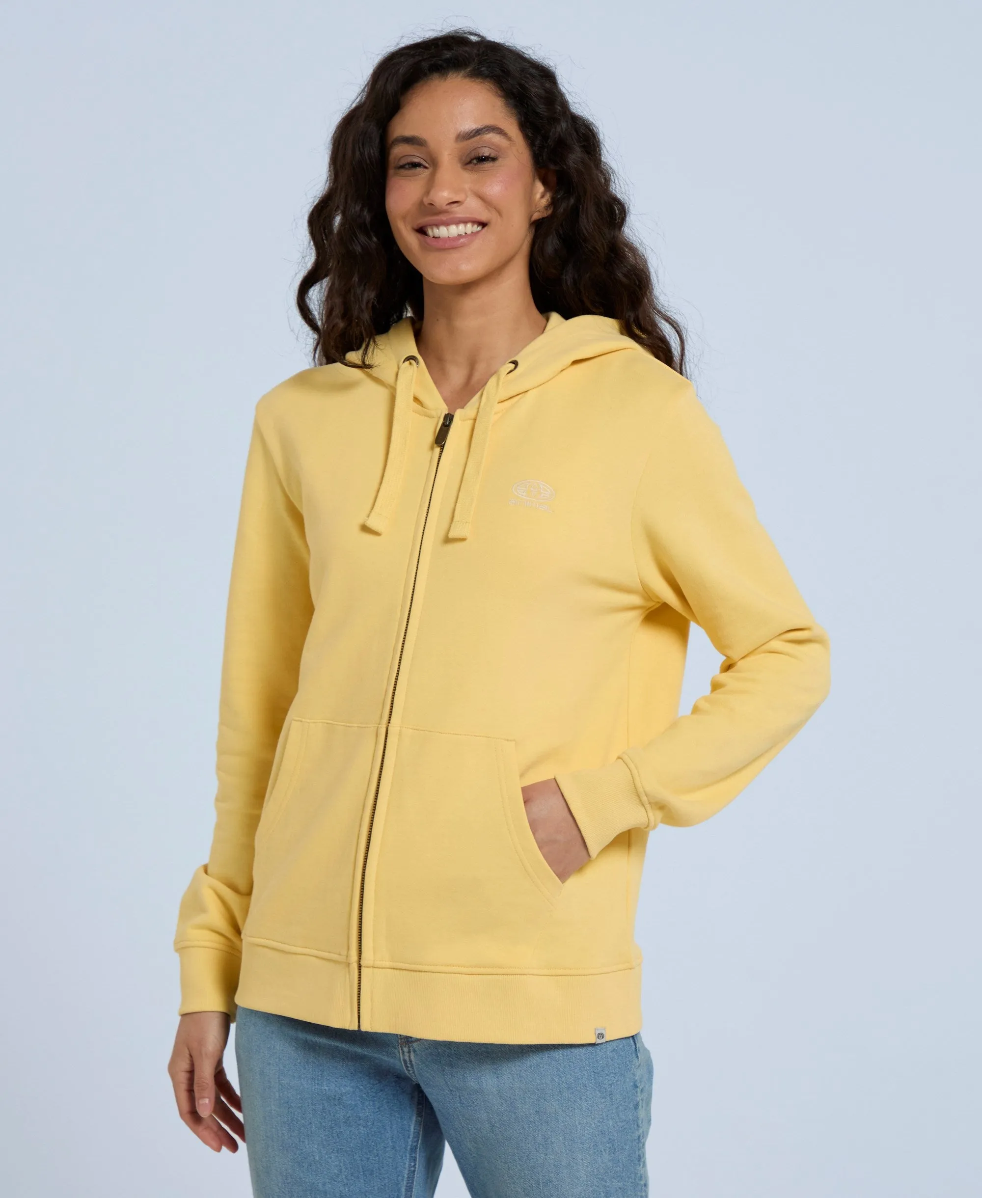 Nikki Womens Zip Hoodie - Pale Yellow