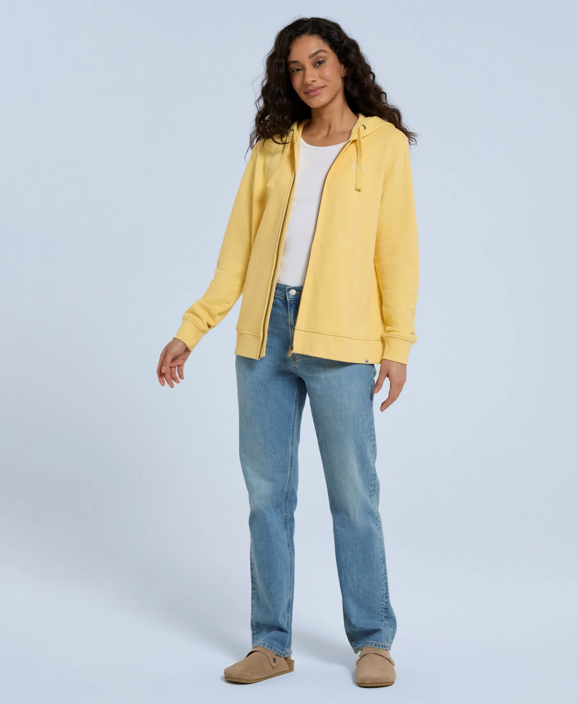 Nikki Womens Zip Hoodie - Pale Yellow