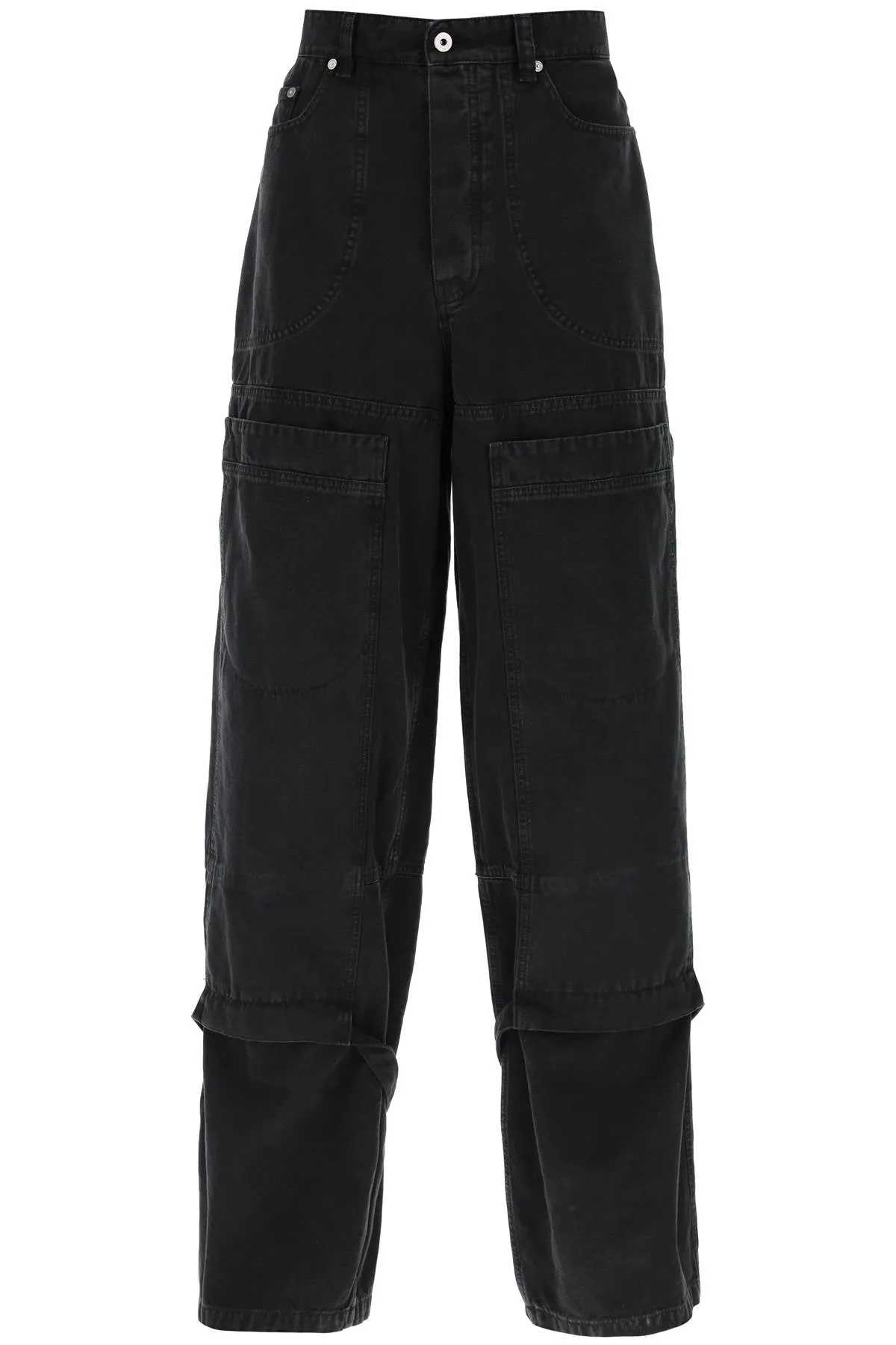 Off-white wide leg cargo pants OMCE044C99FAB001 BLACK NO COLOR