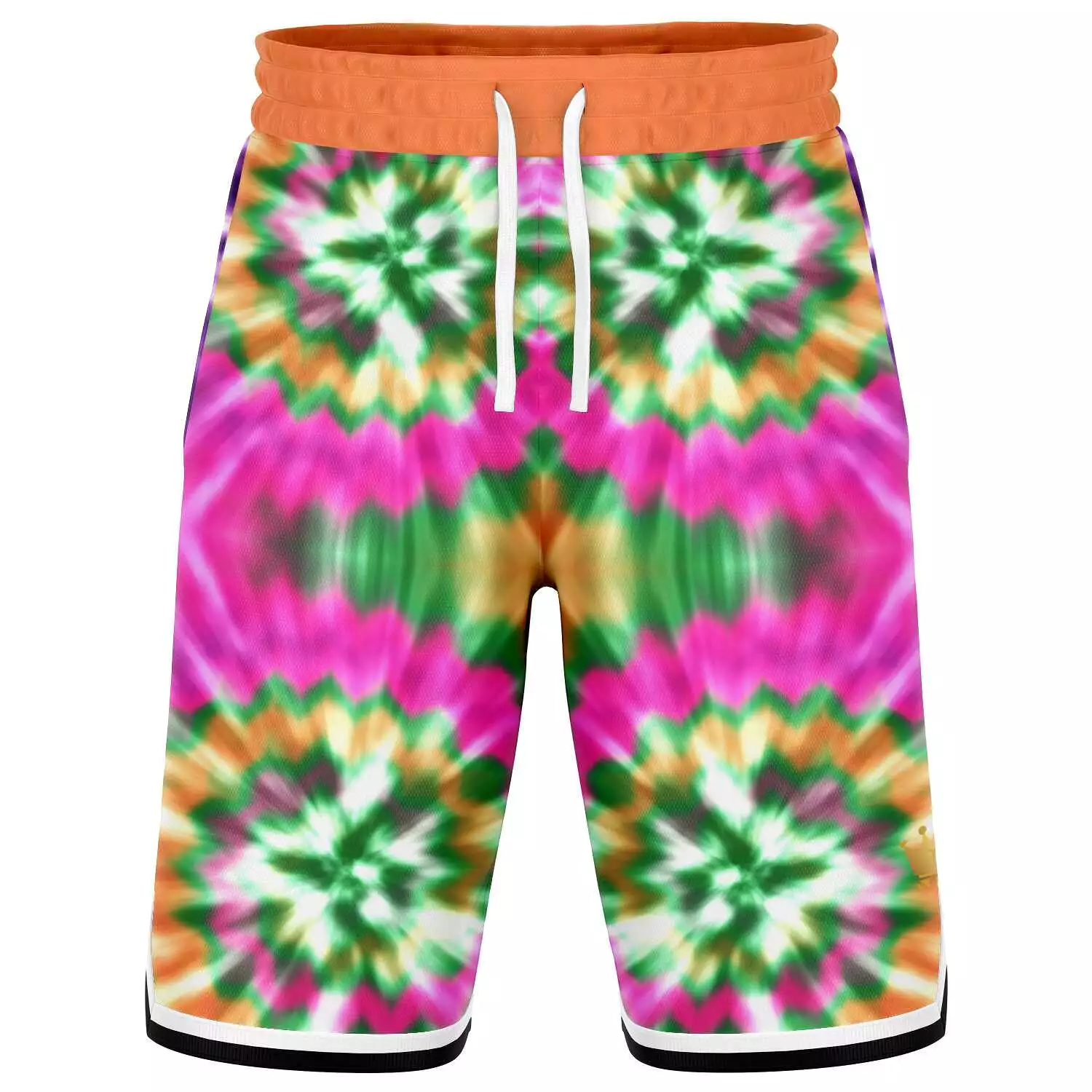 Orange Starburst Unisex Basketball Shorts