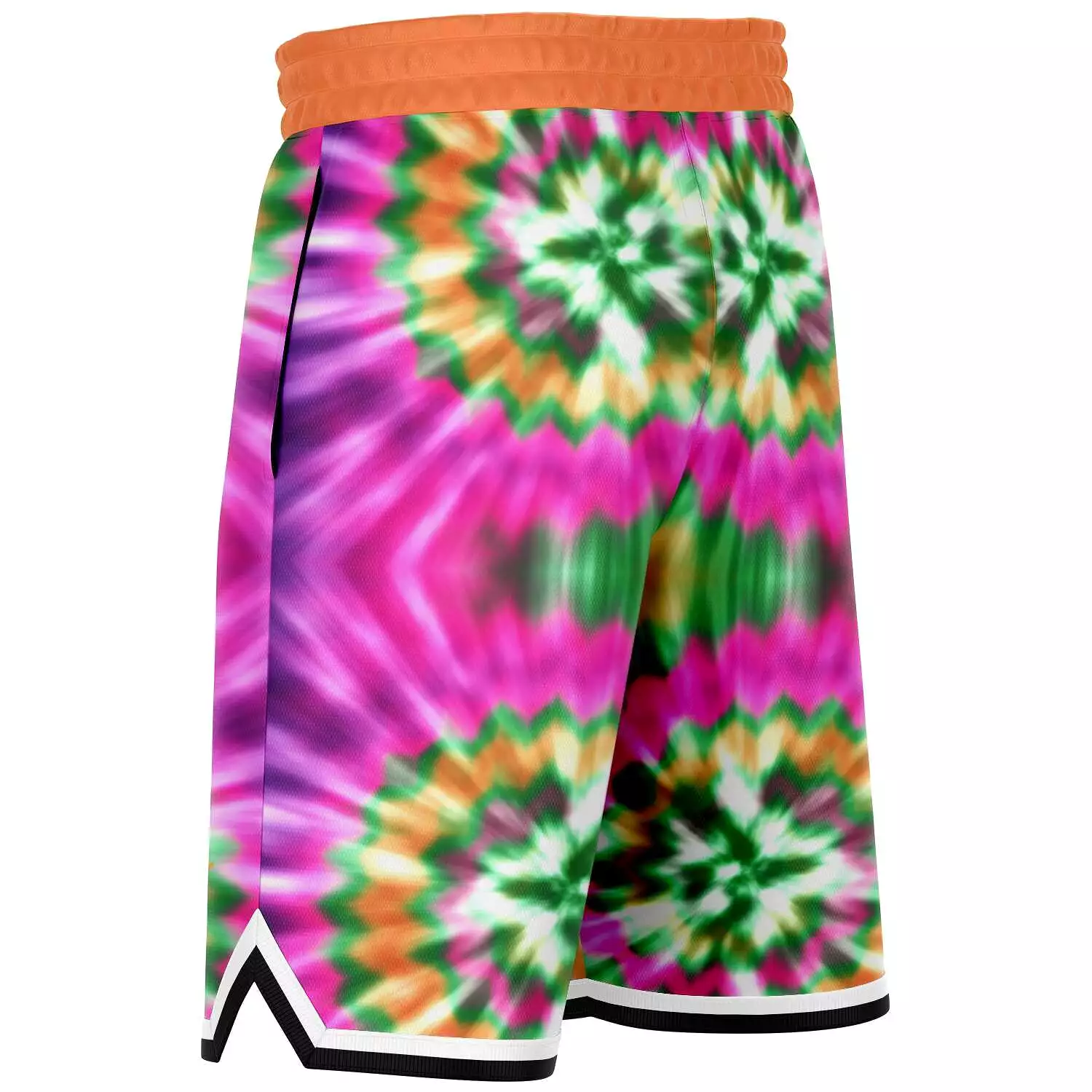 Orange Starburst Unisex Basketball Shorts