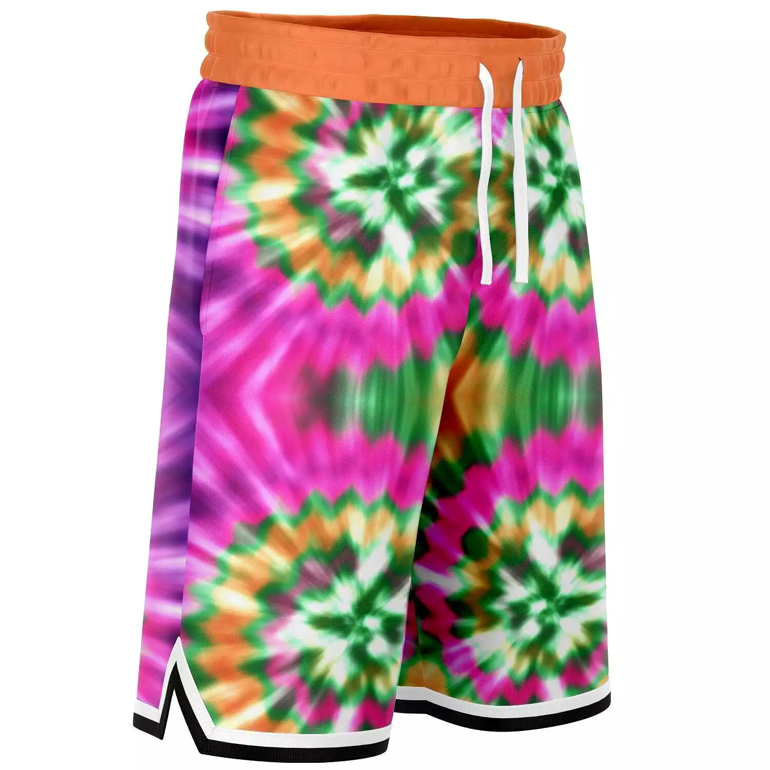 Orange Starburst Unisex Basketball Shorts