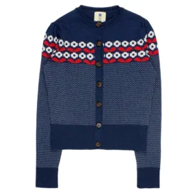 Orla Kiely Navy Flower Fairisle Cardigan