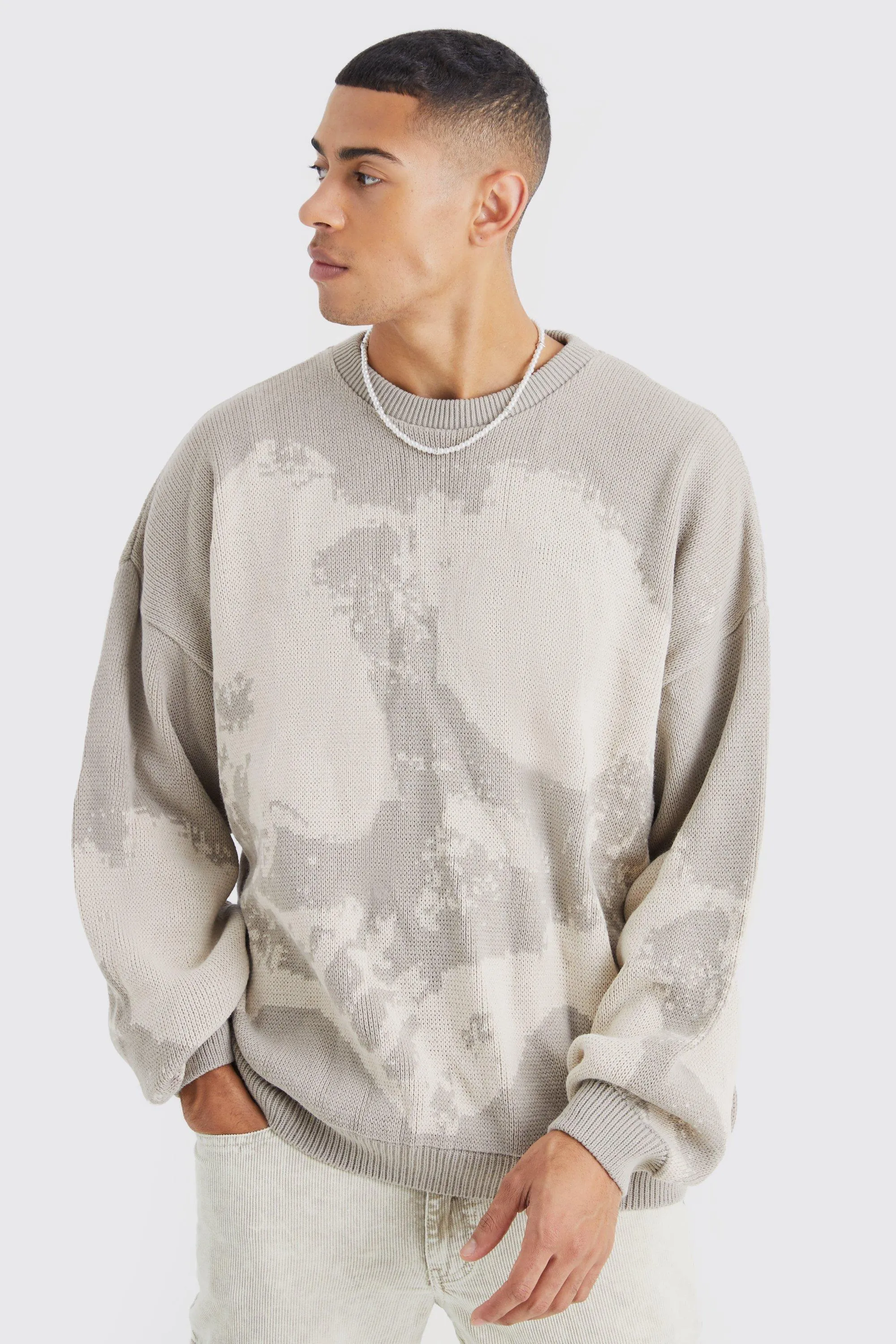 Oversized Skull Knitted Sweater