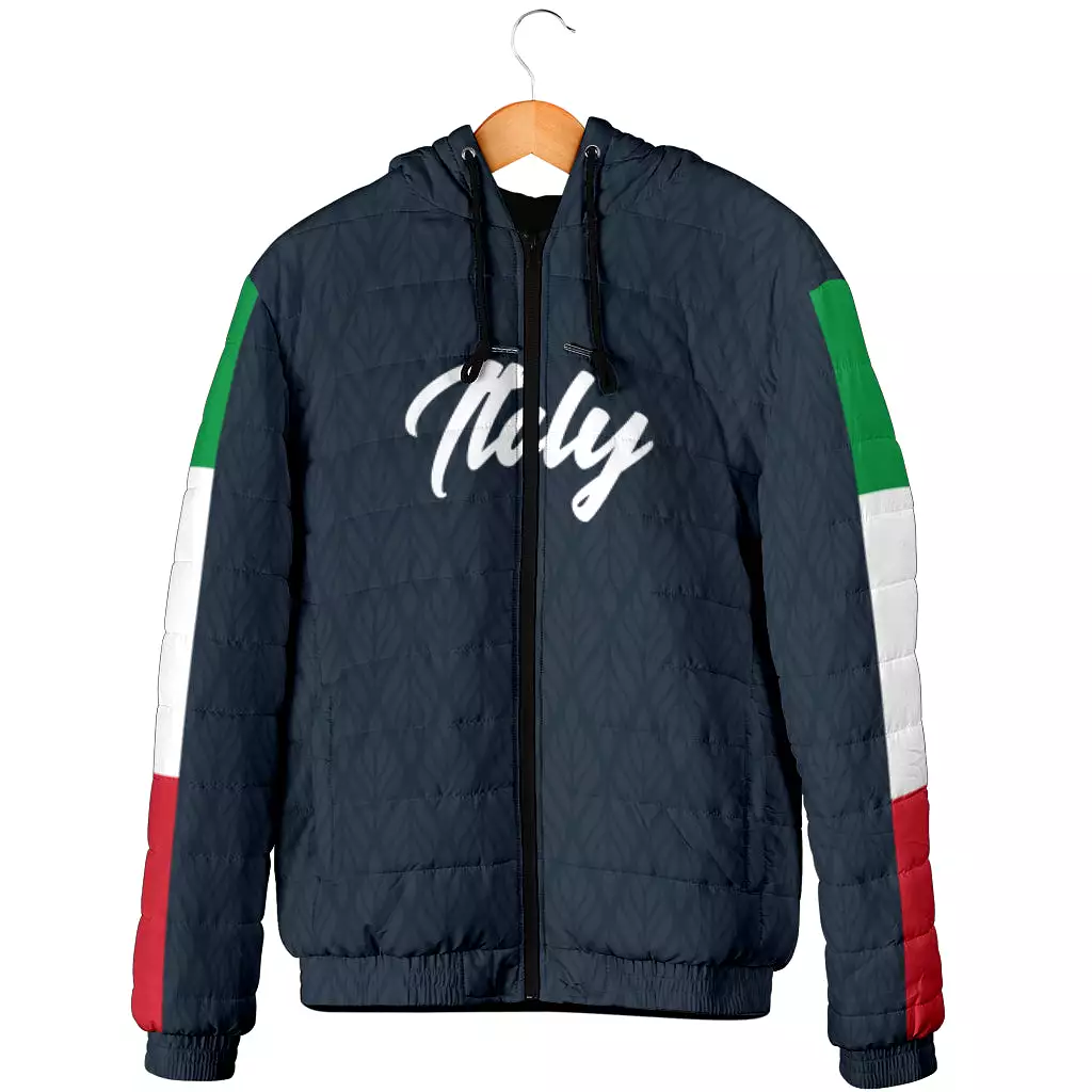 Padded Hooded Jacket - Italy Navy