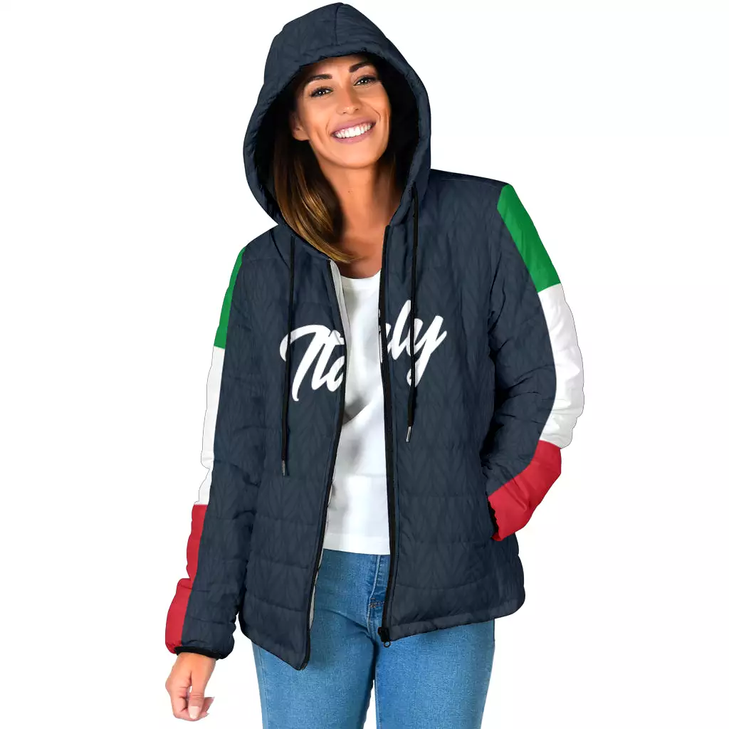 Padded Hooded Jacket - Italy Navy