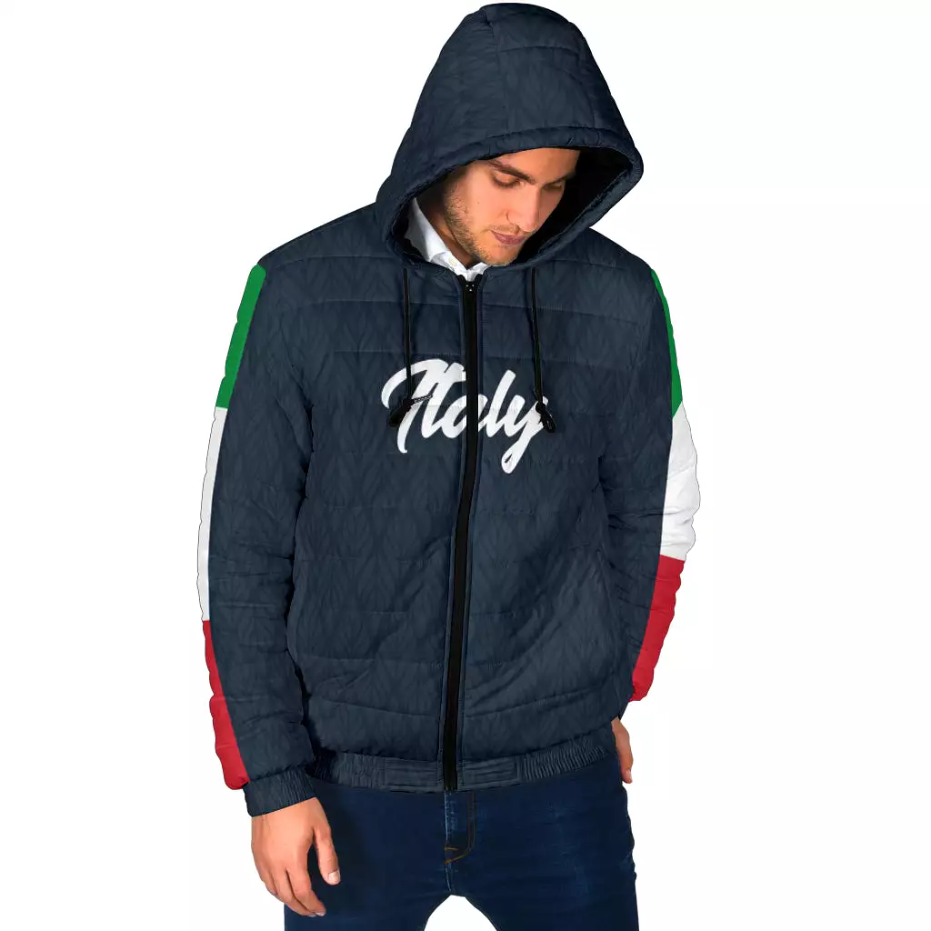 Padded Hooded Jacket - Italy Navy