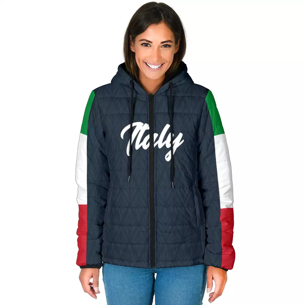 Padded Hooded Jacket - Italy Navy