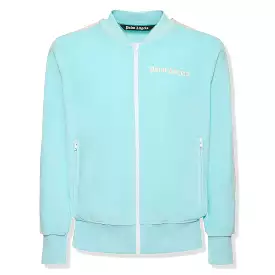 Palm Angels Chenille Logo Striped Light Blue Zip-Up Track Jacket