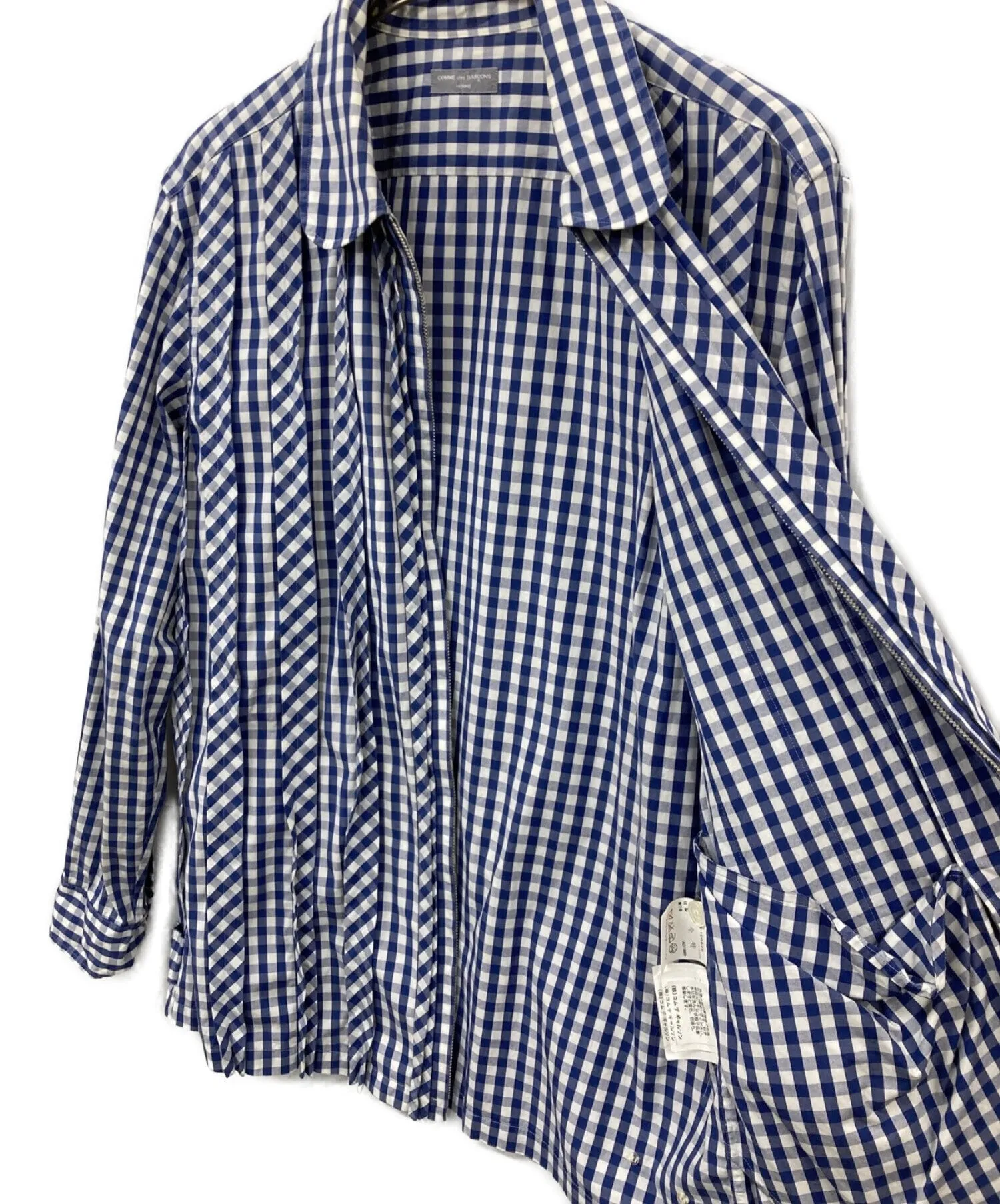 [Pre-owned] COMME des GARCONS HOMME  AD1999 Gingham check zip-up shirt jacket HB-100630