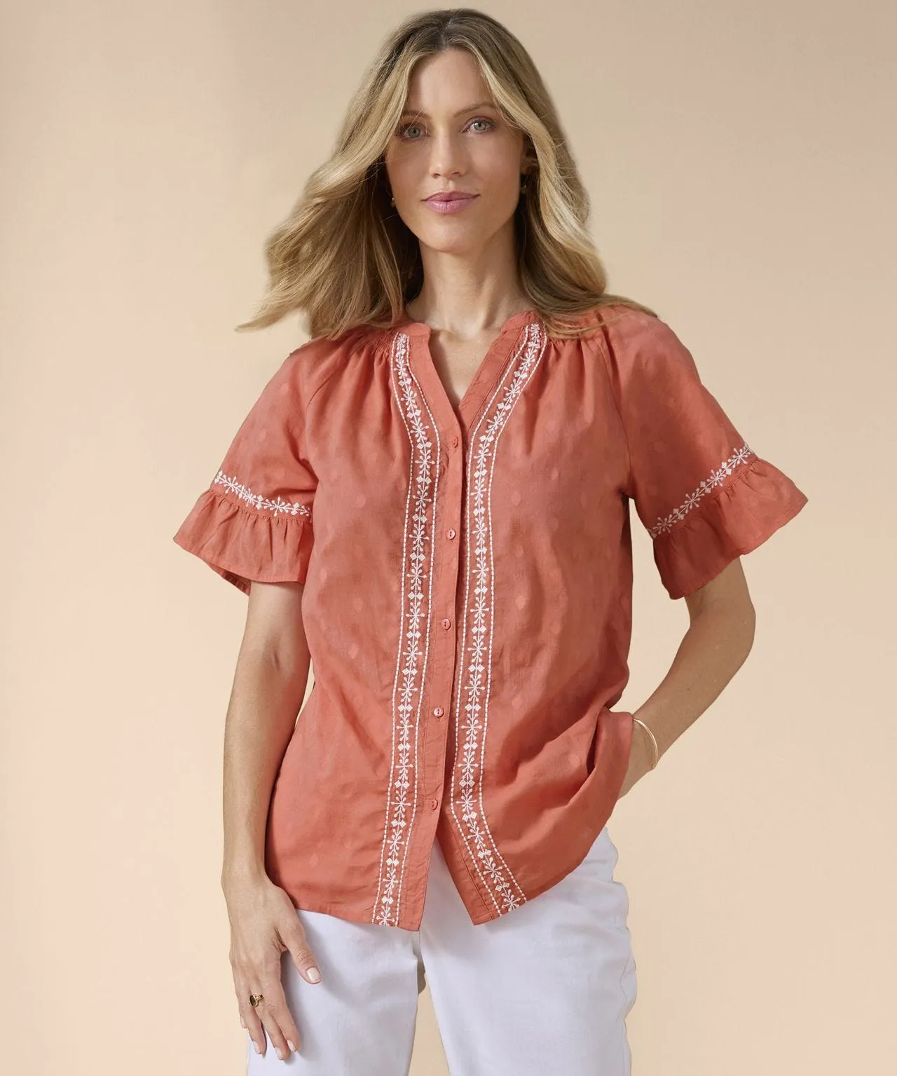 Pure Cotton Boho Embroidered Blouse