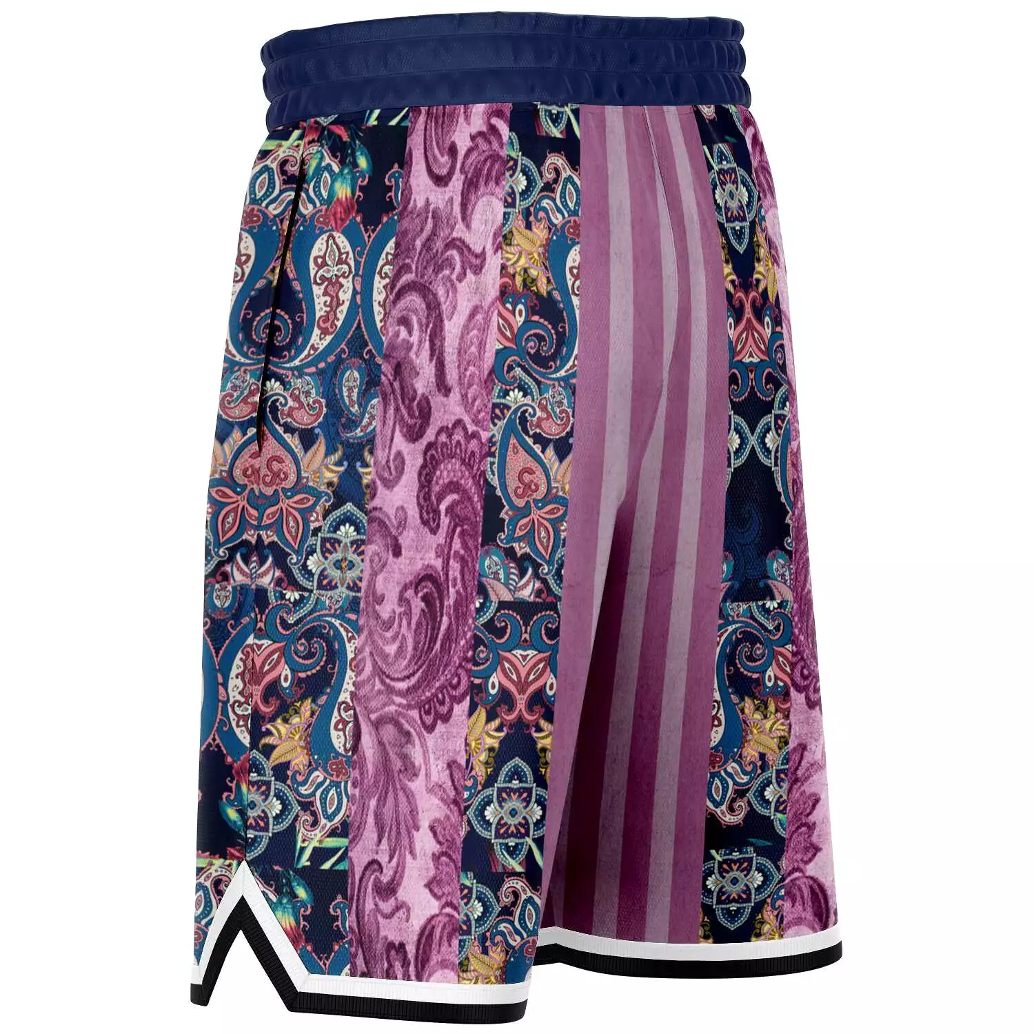 Purple Jamboree Striped Basketball Shorts