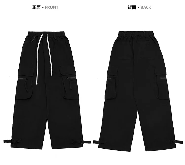 Rebecca Solid Color Baggy Cargo Pants