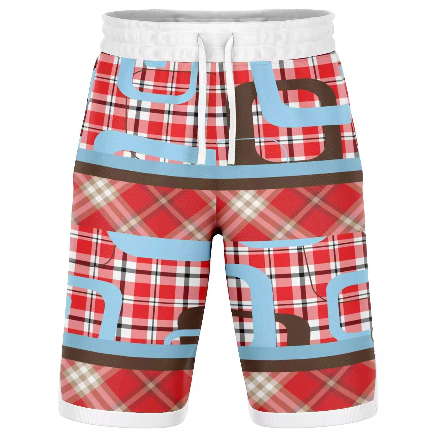 Red Pacific Palisades Plaid Basketball Shorts