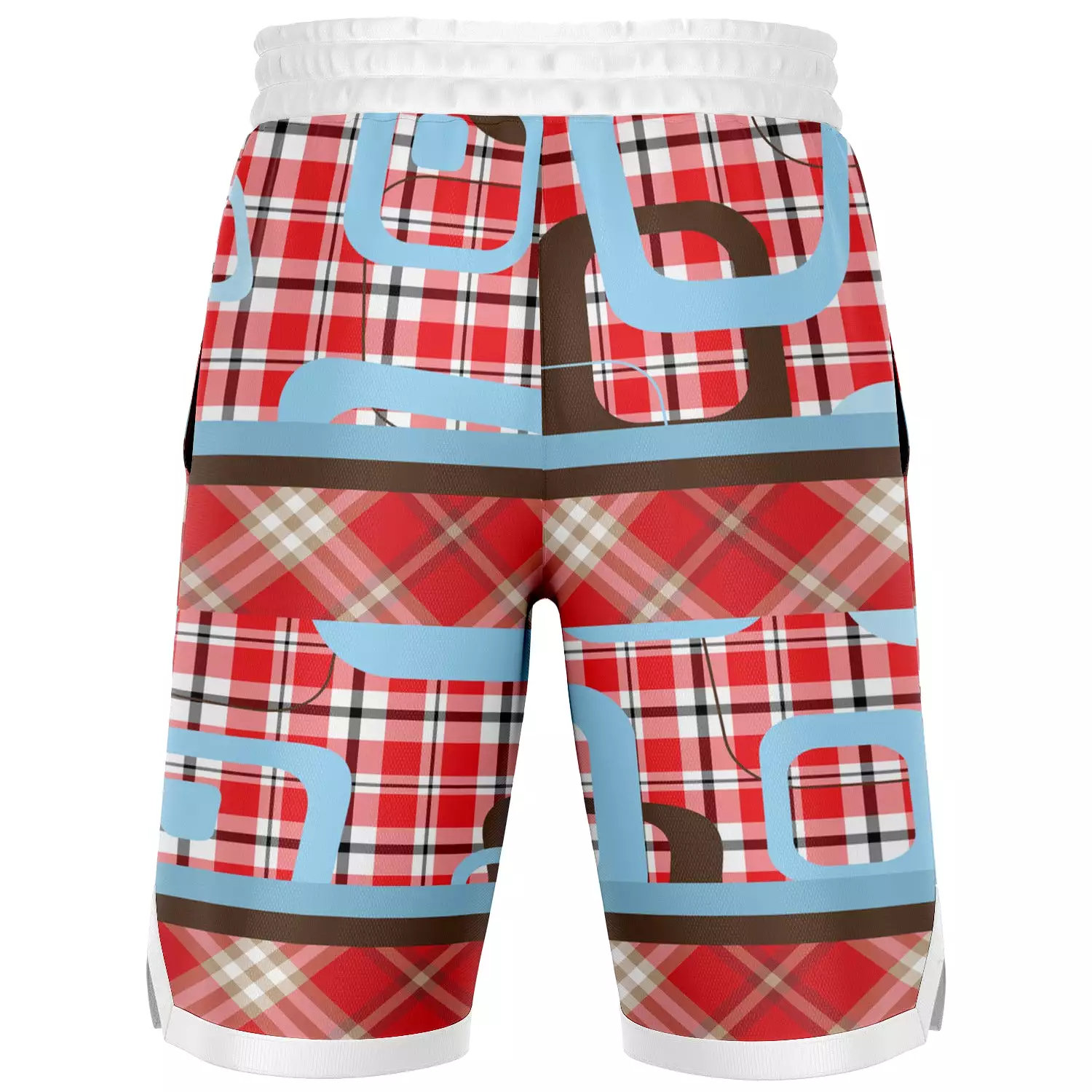 Red Pacific Palisades Plaid Basketball Shorts