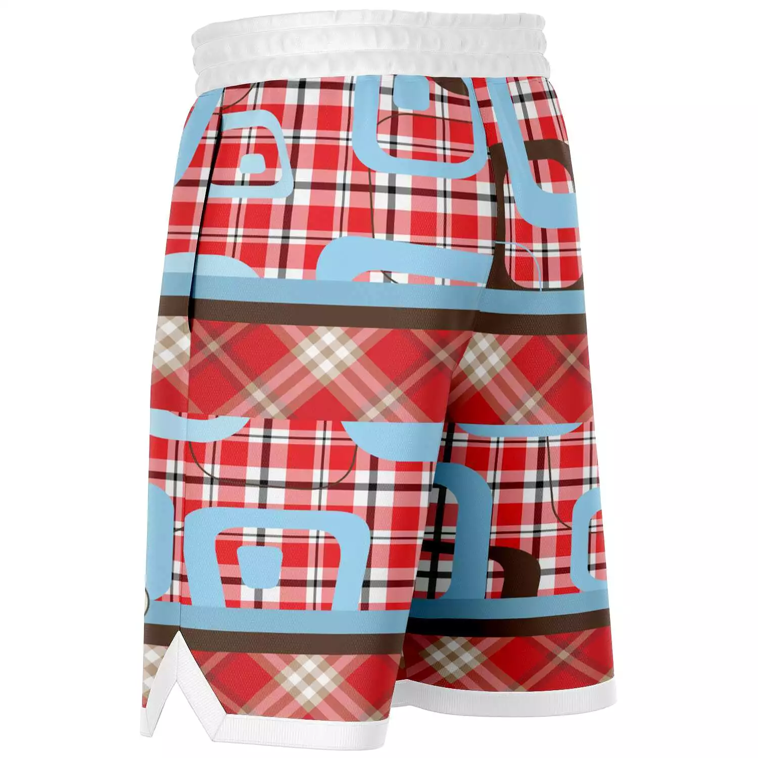 Red Pacific Palisades Plaid Basketball Shorts