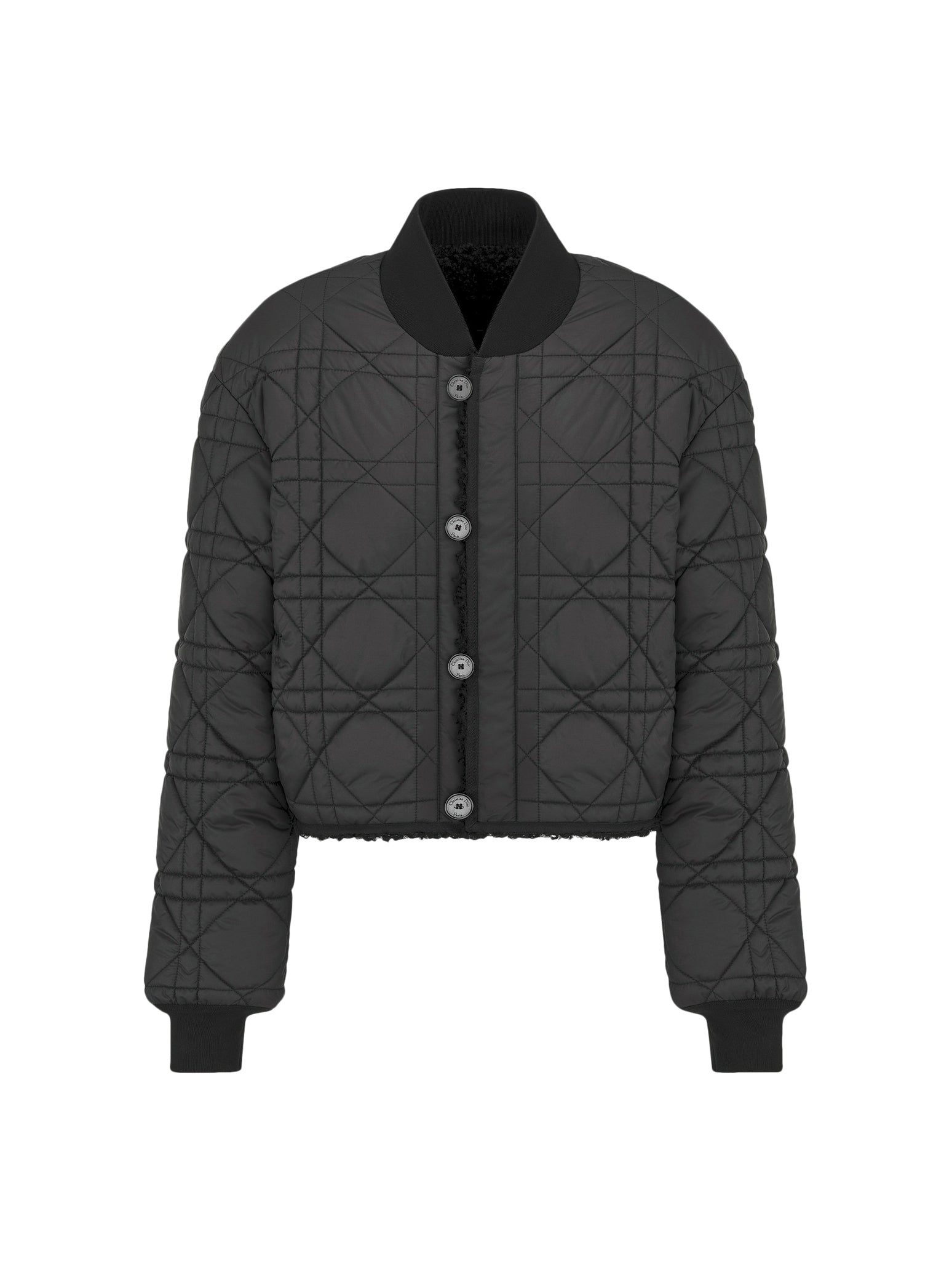 REVERSIBLE MACROCANNAGE BOMBER JACKET