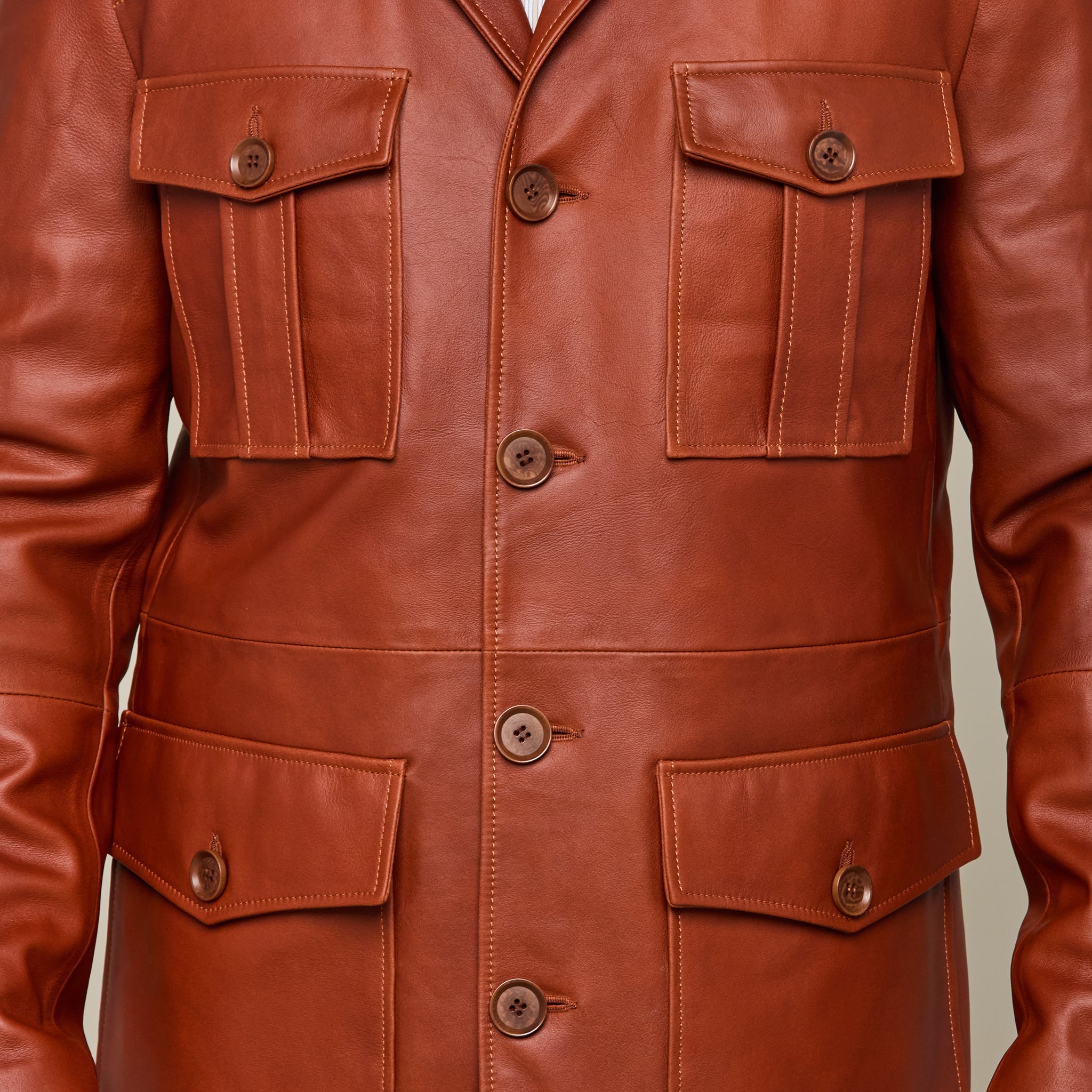 Safari Leather Jacket :: Cognac