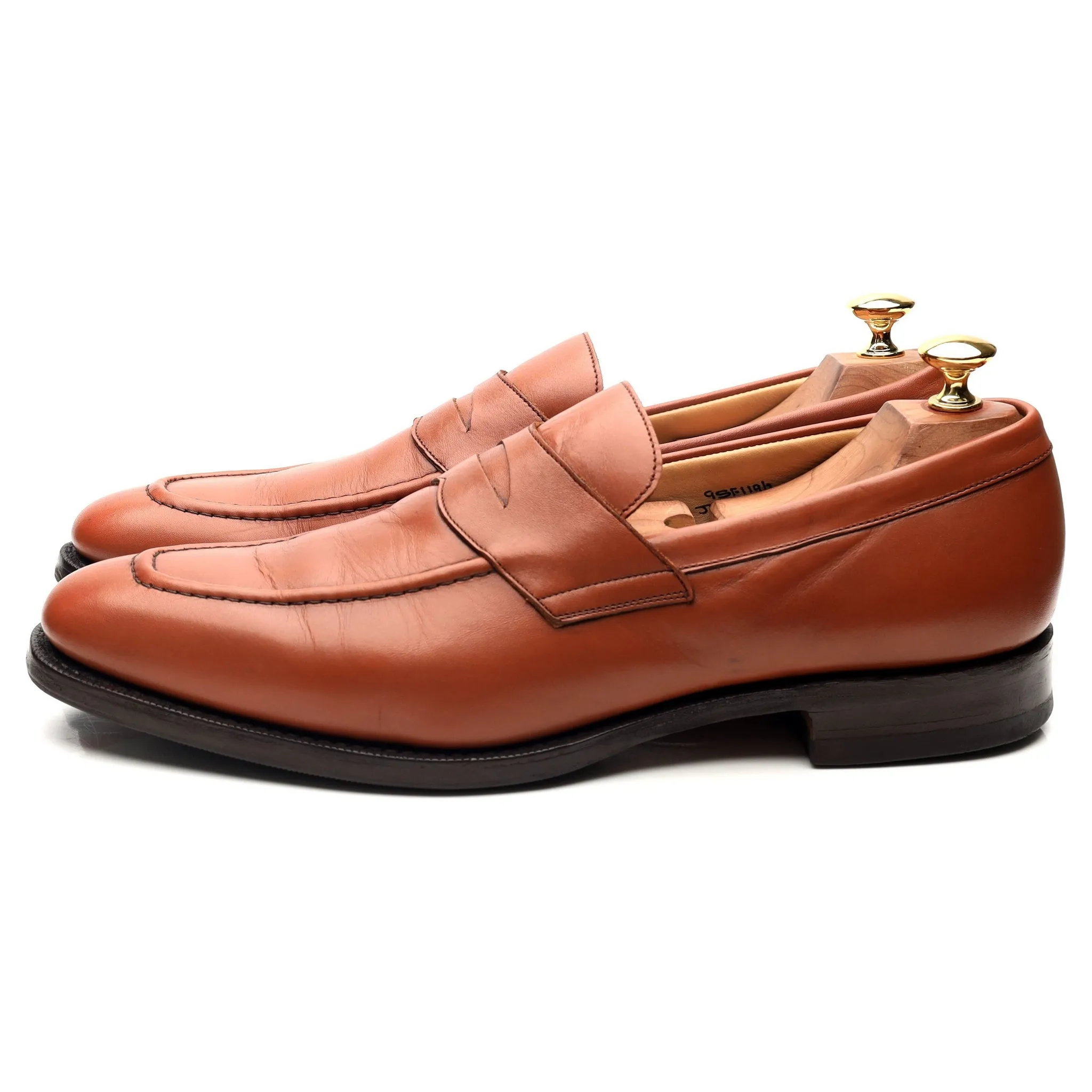 'Sears' Tan Brown Leather Loafers UK 9.5 F